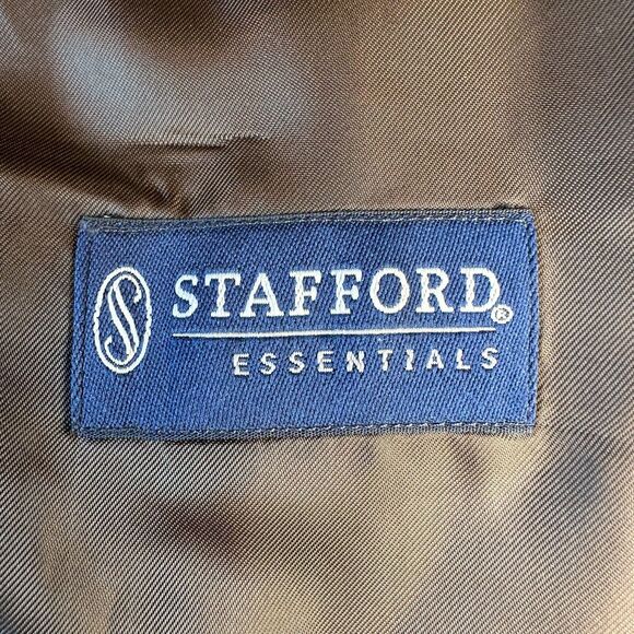 STAFFORD Mens Brown Wool Blazer Classic fit Sport Coat Two Button Jacket 40R - Picture 9 of 9